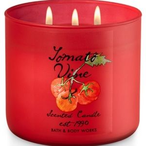 Rare HTF Bath and Body Works Tomato Vine Scented Candle 3 Wick 14.5 Oz